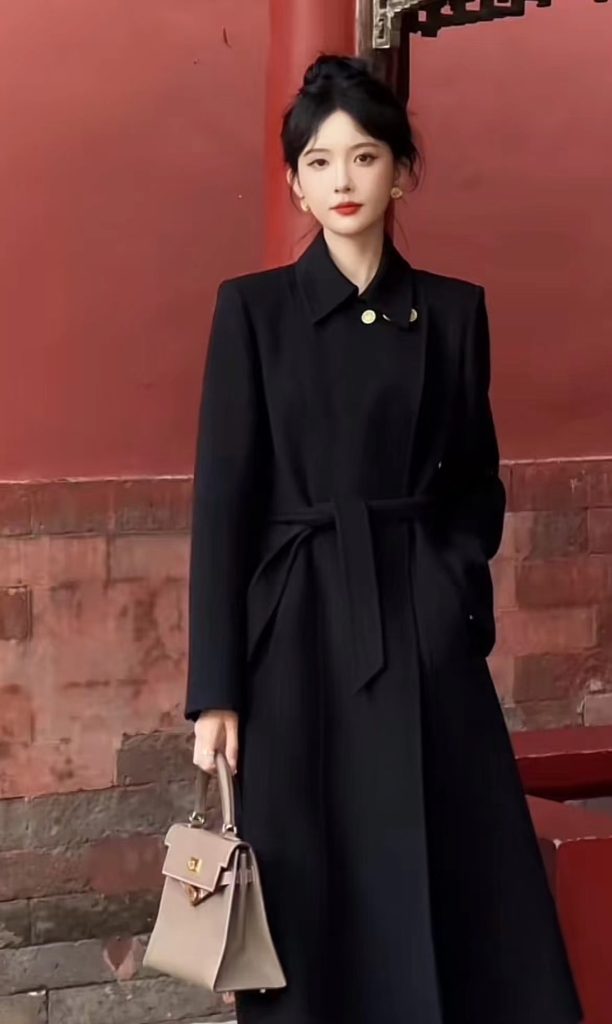 100% Double-Faced Cashmere Wool Coat French Hepburn Style Autumn Winter New Premium Coat