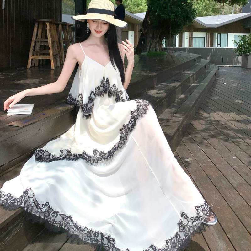 2026 New Lace Patchwork Sleeveless Dress for Women